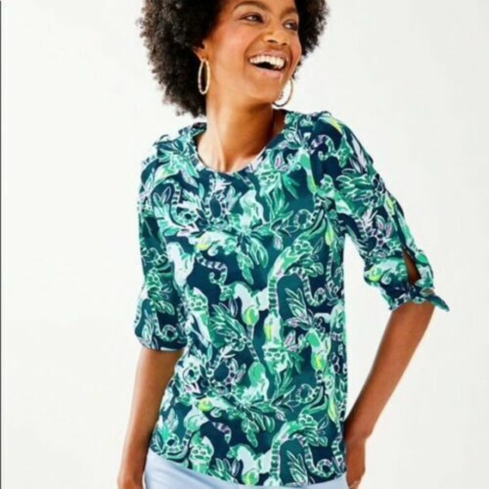 Lilly Pulitzer In The Detail Title Wave top Size S